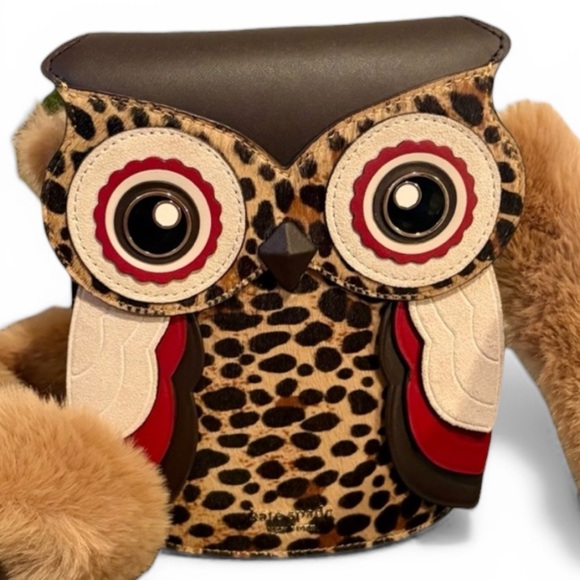 kate spade Handbags - Kate Spade Blinx 3D Owl Leopard Calf Hair Crossbody Bag